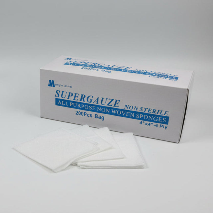 JNBS Non-Woven Sponge Super Gauze 200 pcs 4X4" 4 Ply