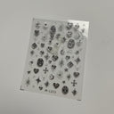 Tensor 3D Metallic Gold / Silver Sacred Heart & Cyber Star Nail Stickers