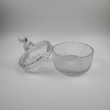JNBS Fancy Embossed Glass Powder Jar with Lid 9011