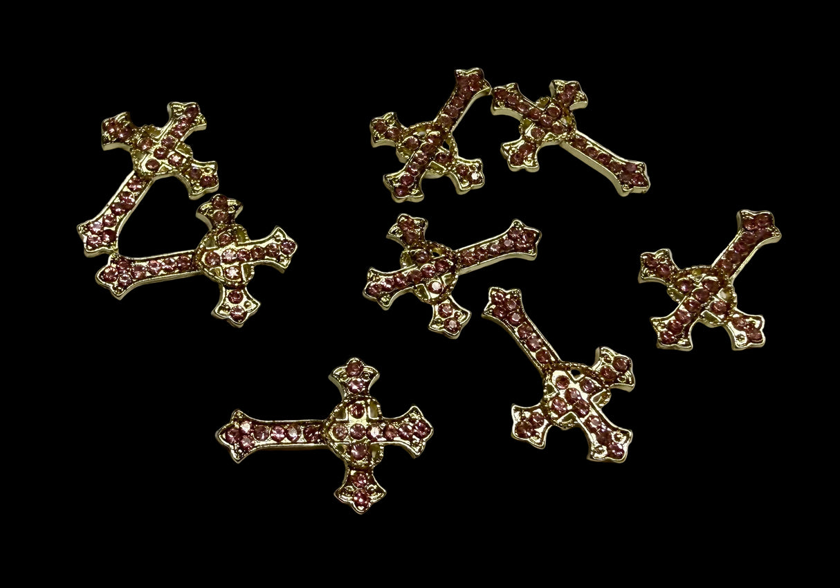 JNBS Nail Charm 3D Cross Heart Shaped Alloy (8pcs)