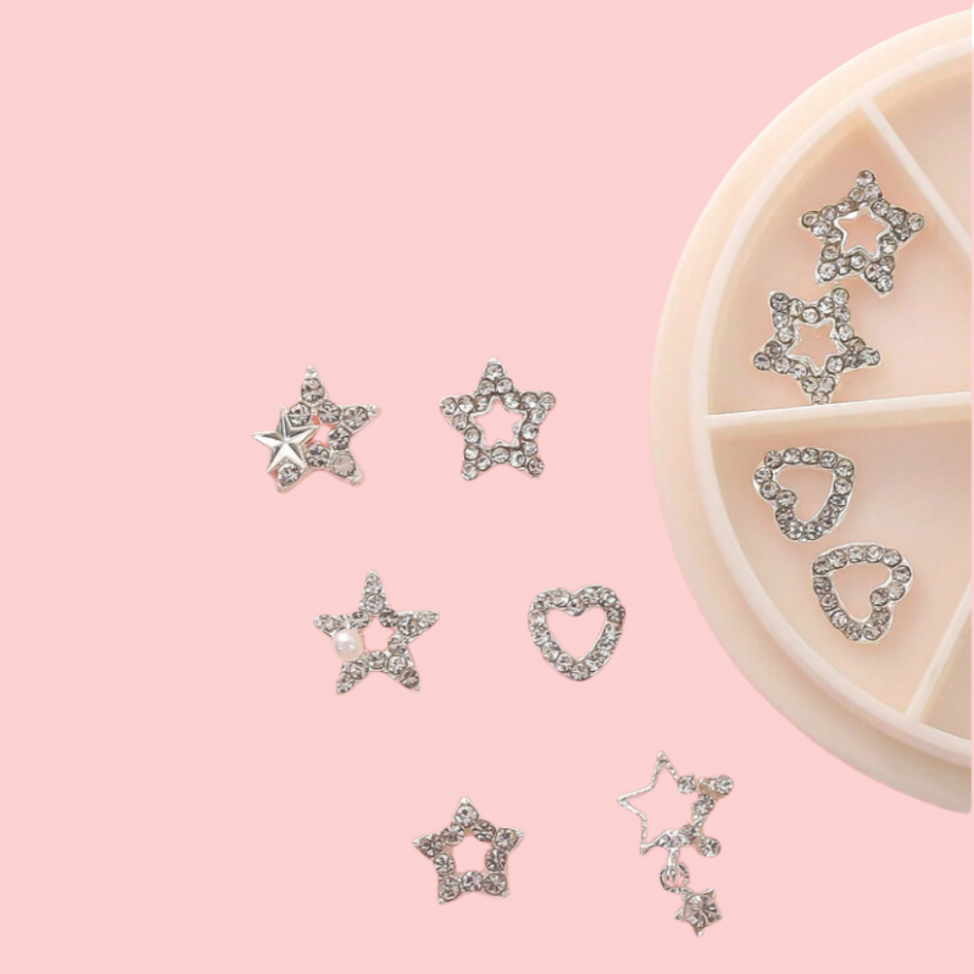 JNBS Nail Charm Gem Star & Heart 7350 (12pcs)