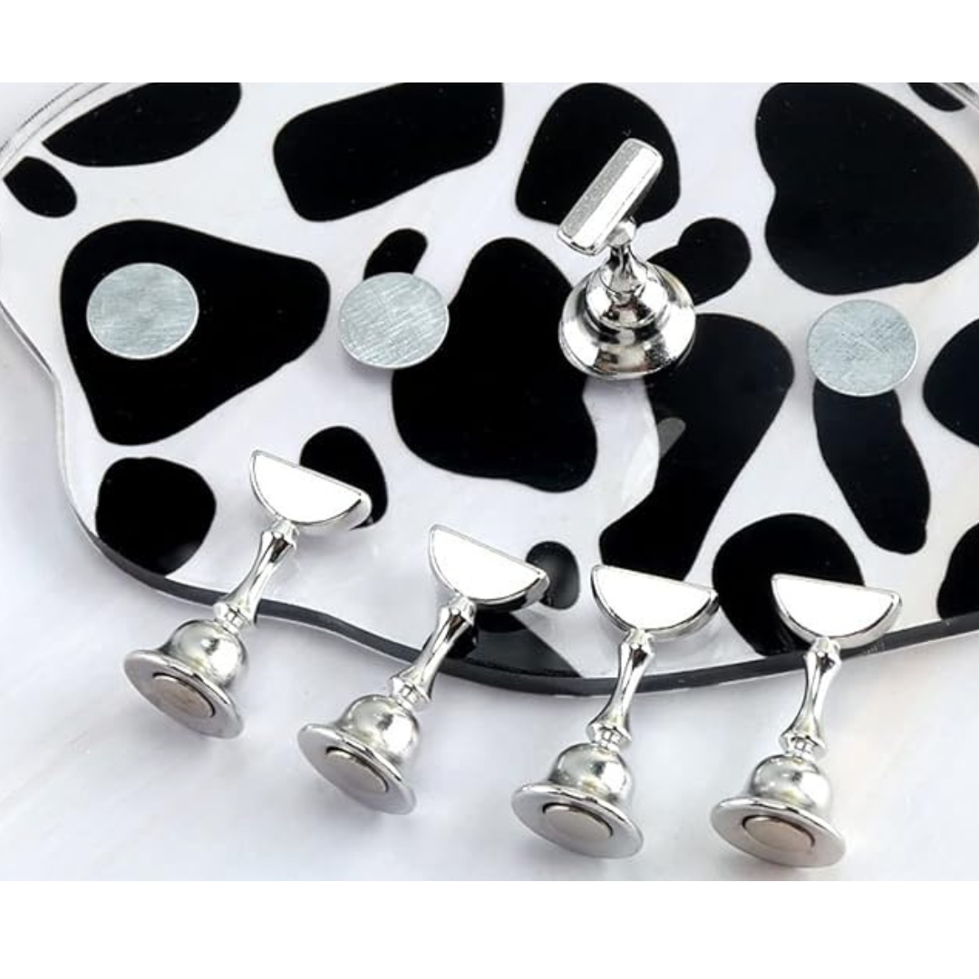 JNBS Magnetic Press On Tip Holder Display Stand Silver