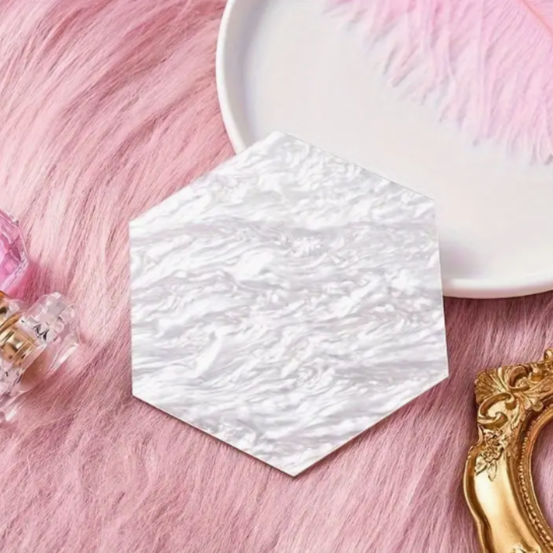 JNBS Nail Art Tool Display Plate With Beige Pattern (1pc)