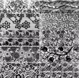 JNBS Nail Foil Box of 10 Sheets Black Lace Flower Floral 7924