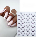 JNBS Nail Sticker                  \French Black And White Thin