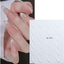JNBS Nail Sticker                  \French Black And White Thin