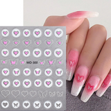 MOSR Nail Art Sticker Cute Heart Bow Butterfly