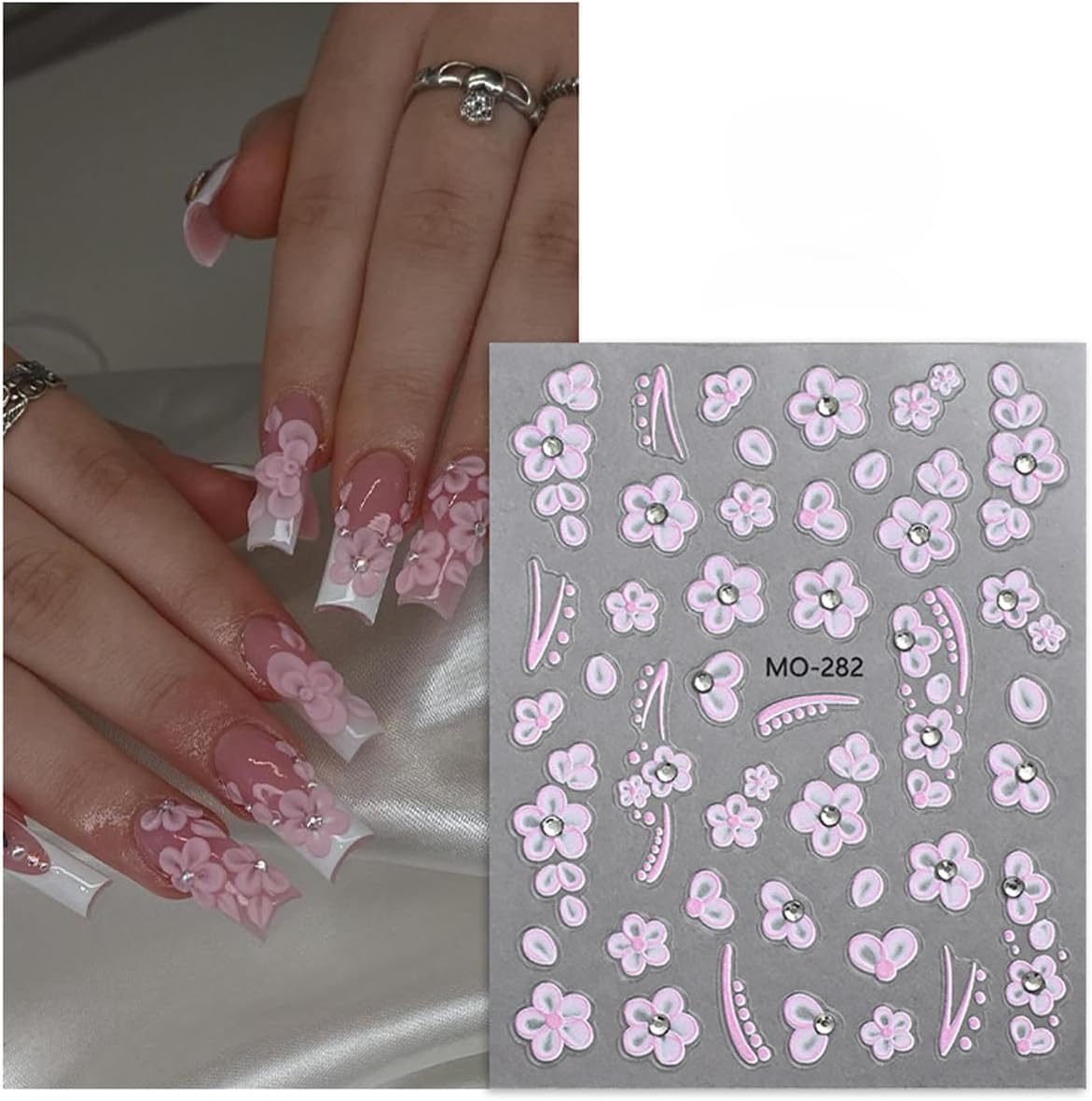 MOSR Nail Art Sticker 5D Embossed Flower