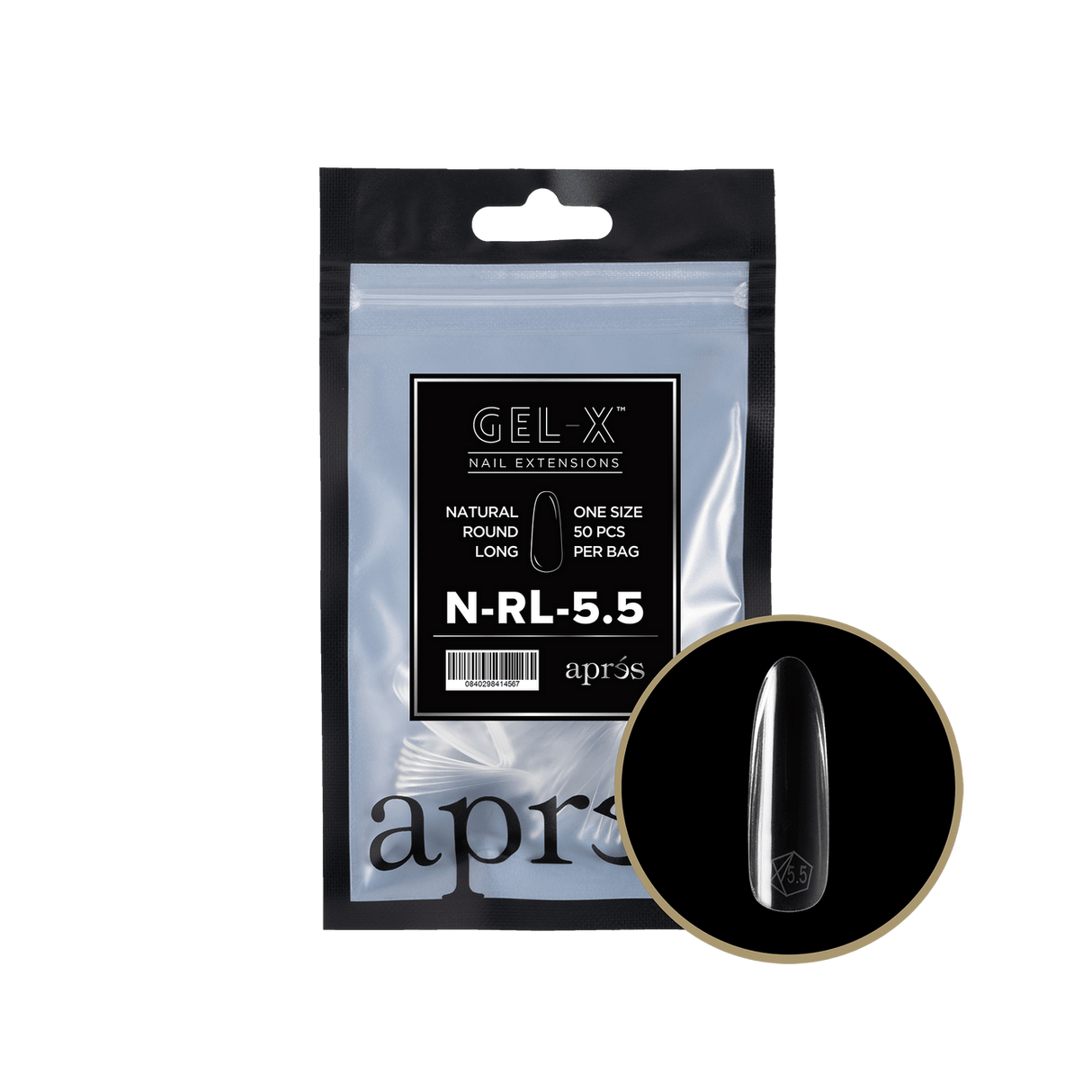 Apres Gel X™ Refill Bags (50pcs) Natural Round Long Tips