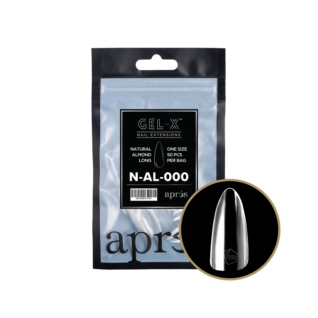 Apres Gel X™ Refill Bags (50pcs) Natural Almond Long Tips