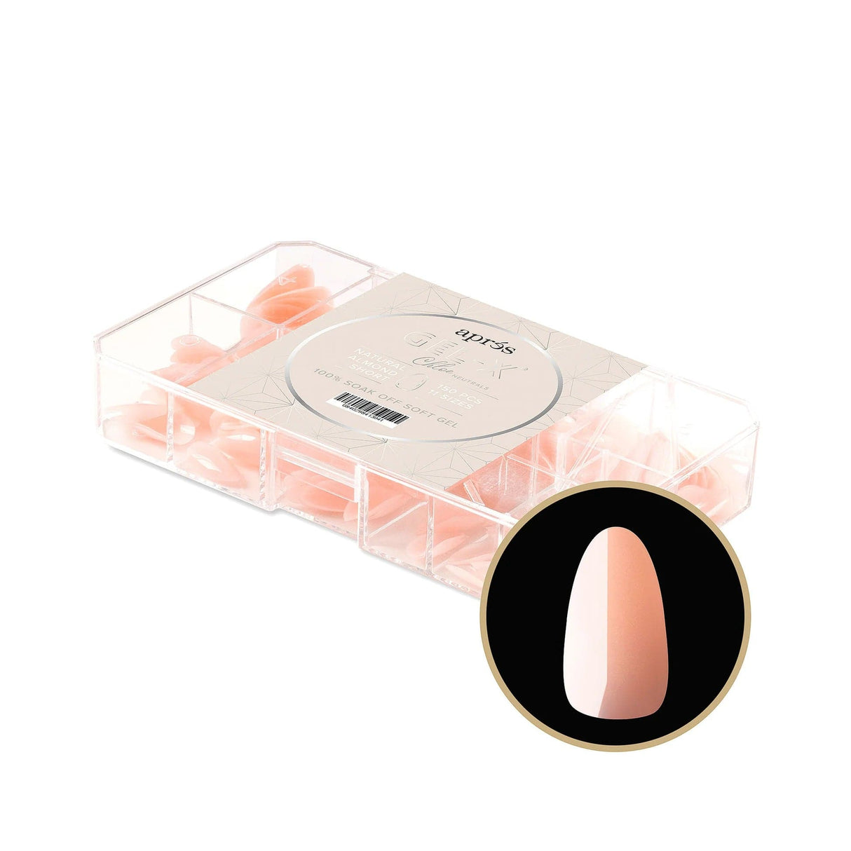 Apres Gel X™ NEUTRALS Box of 150pcs Chloe Natural Almond Tips