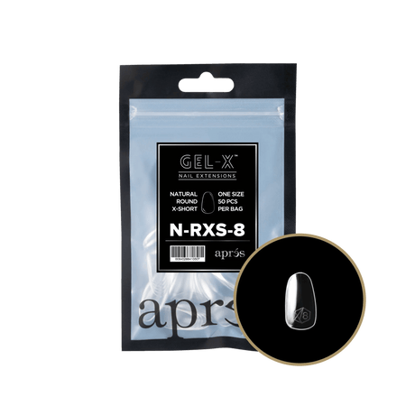 Apres Gel X™ Refill Bags (50pcs) Natural Round Extra Short Tips