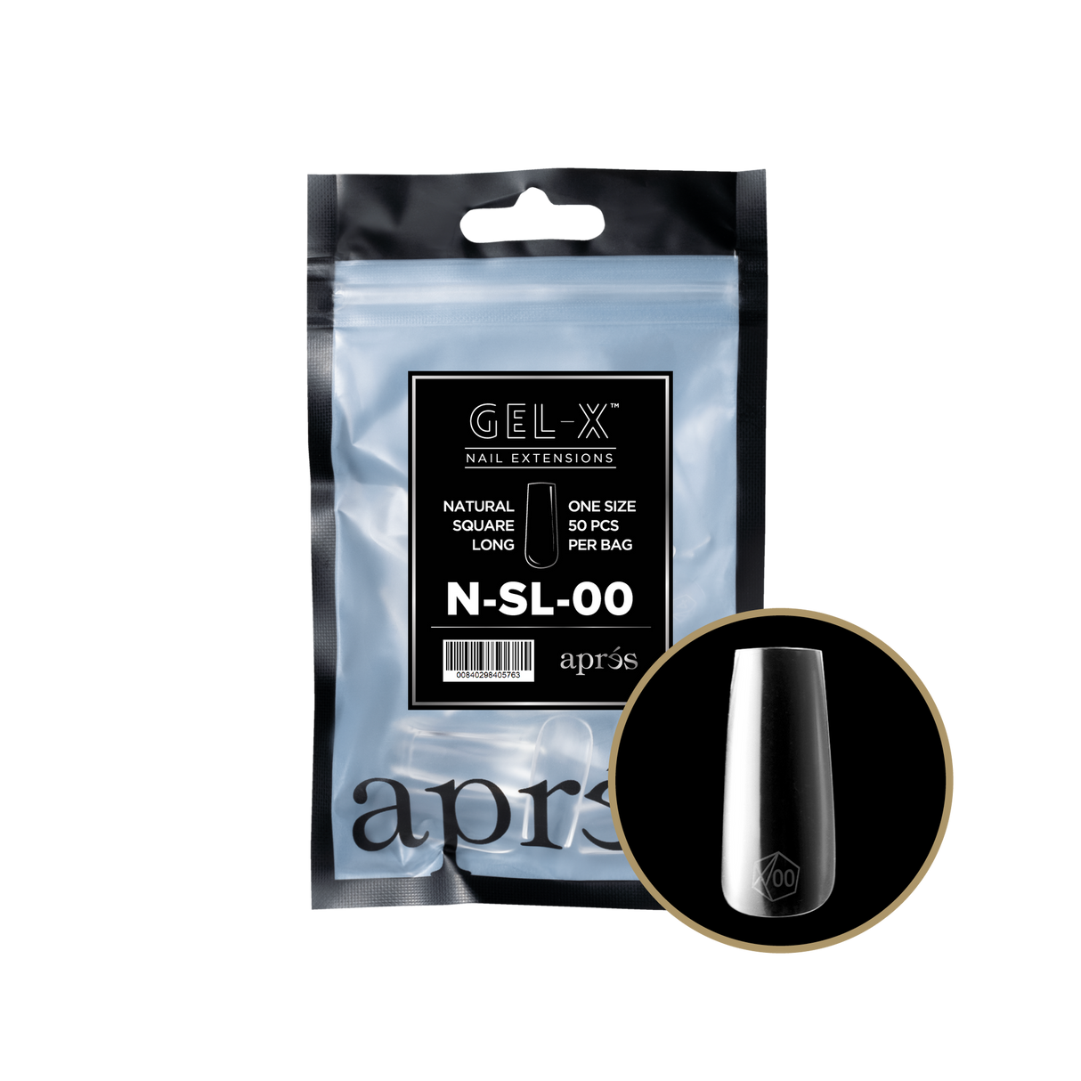 Apres Refill Bags (50pcs) Natural Square Long Tips