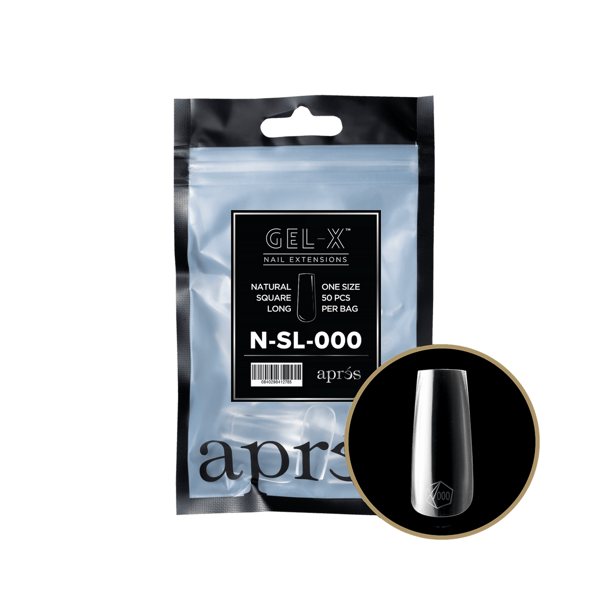 Apres Refill Bags (50pcs) Natural Square Long Tips