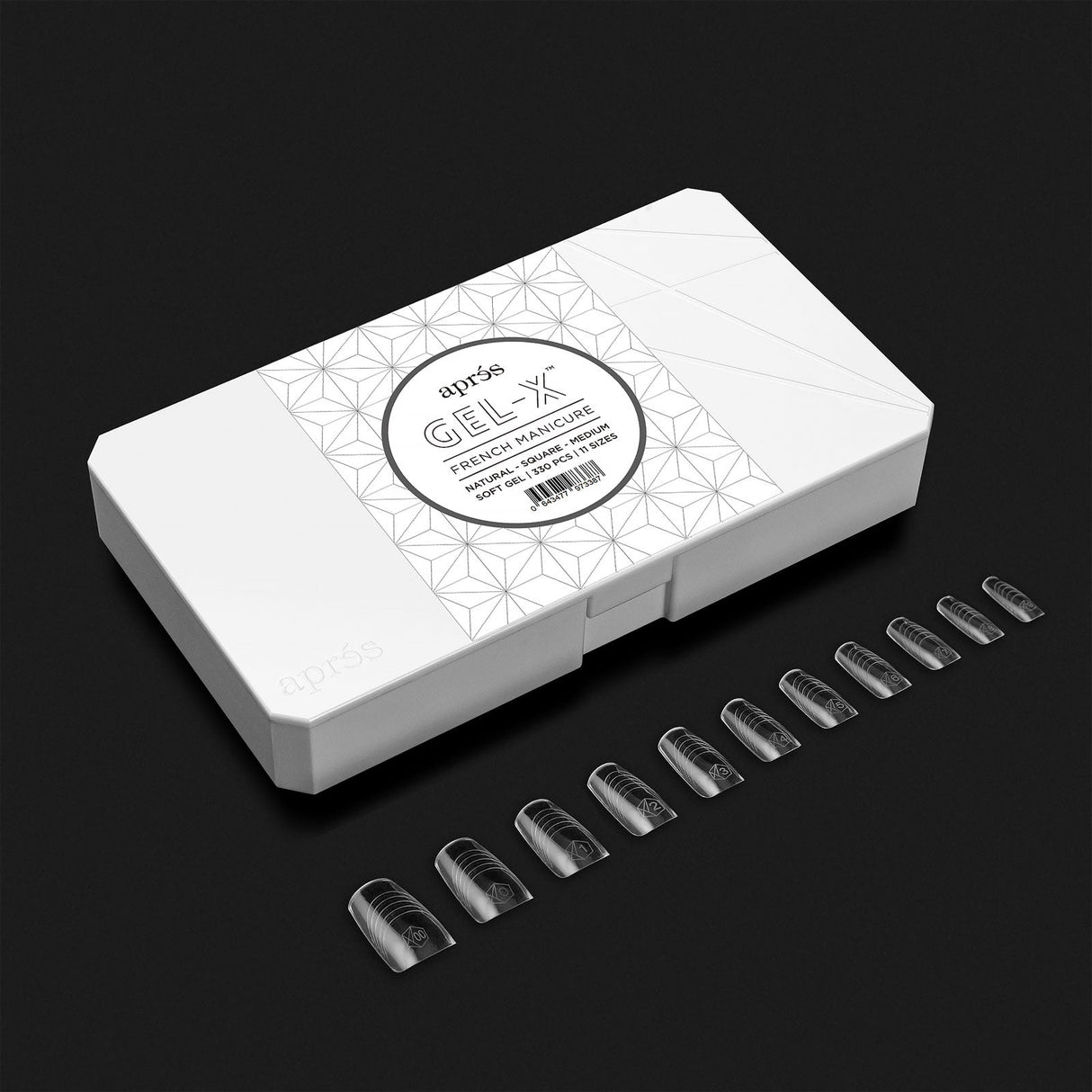 Apres Gel X™ Box of 330pcs French Manicure Natural Square Medium Tips
