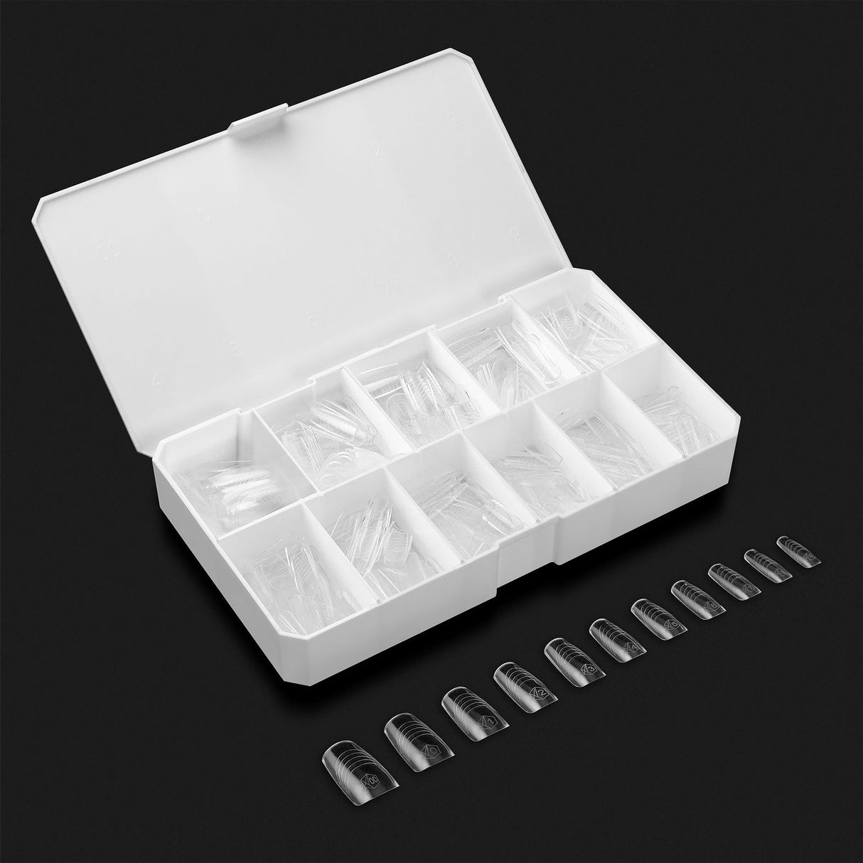 Apres Gel X™ Box of 330pcs French Manicure Natural Square Medium Tips