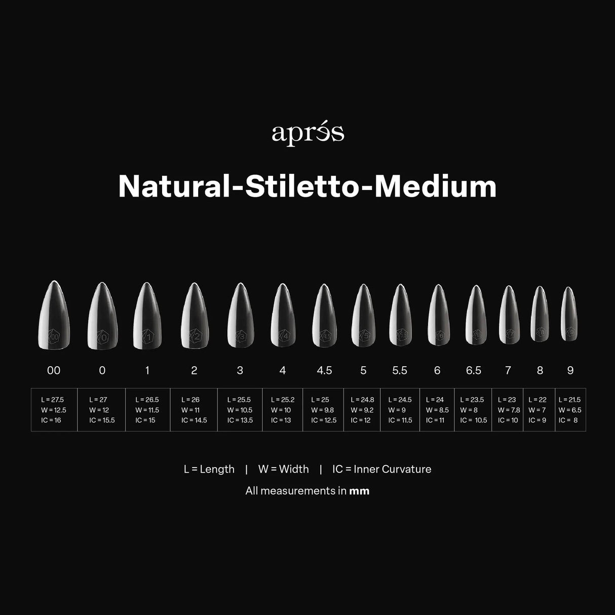 Apres Gel X™ Box of 600pcs Natural Stiletto Medium 2.0 Tips