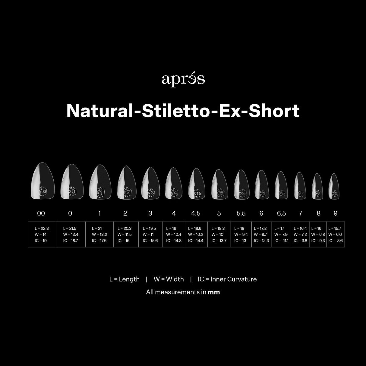 Apres Gel X™ Box of 280pcs Natural Stiletto Extra Short Tips Mini