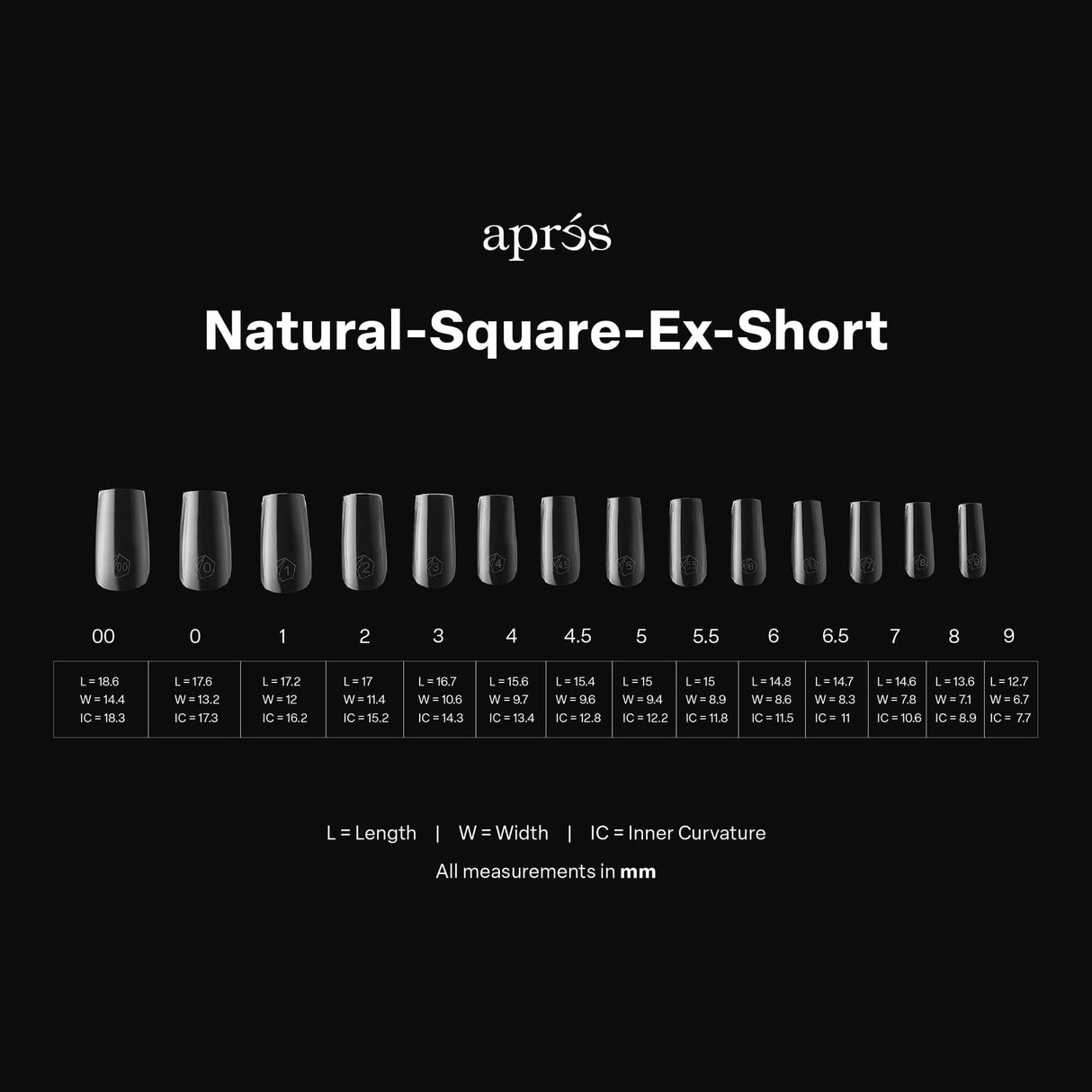 Apres Gel X™ Box of 280pcs Natural Square Extra Short Tips Mini