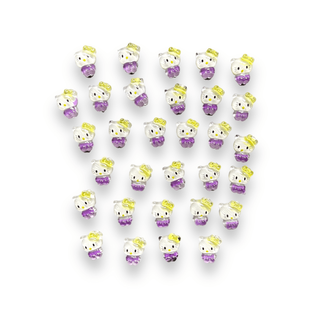 JNBS Nail Charm Kawaii Tiny Purple Hello Kitty 7051