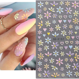 JNBS Nail Sticker Embossed Flower Heart 5D-K157
