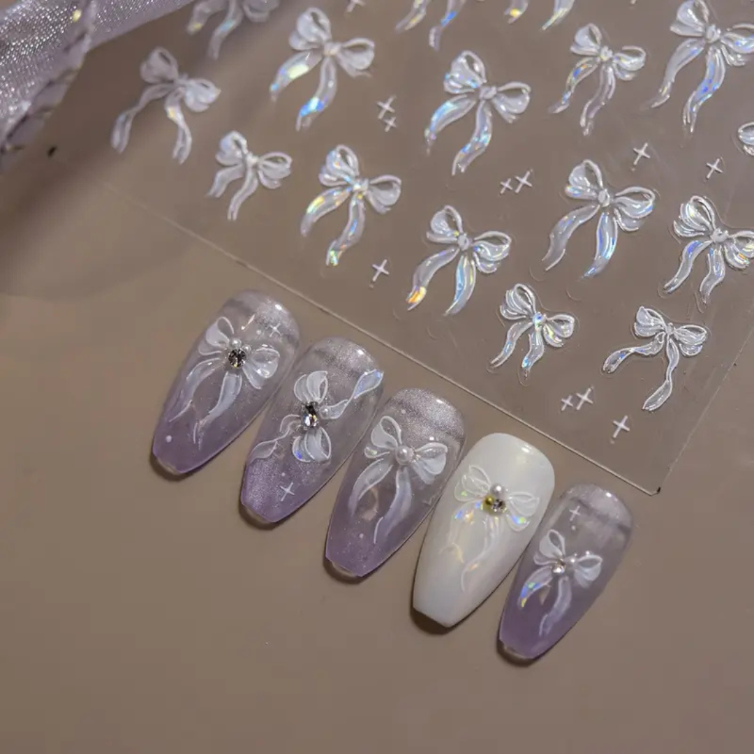 JNBS Nail Sticker Glitter Bow