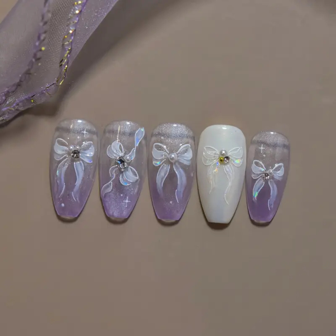 JNBS Nail Sticker Glitter Bow