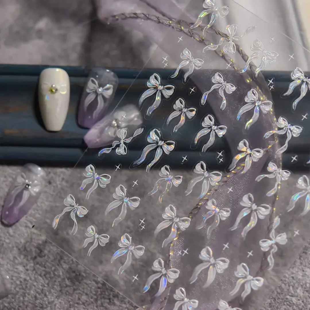 JNBS Nail Sticker Glitter Bow