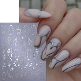 JNBS Nail Sticker Metallic Silver Designs SWA98