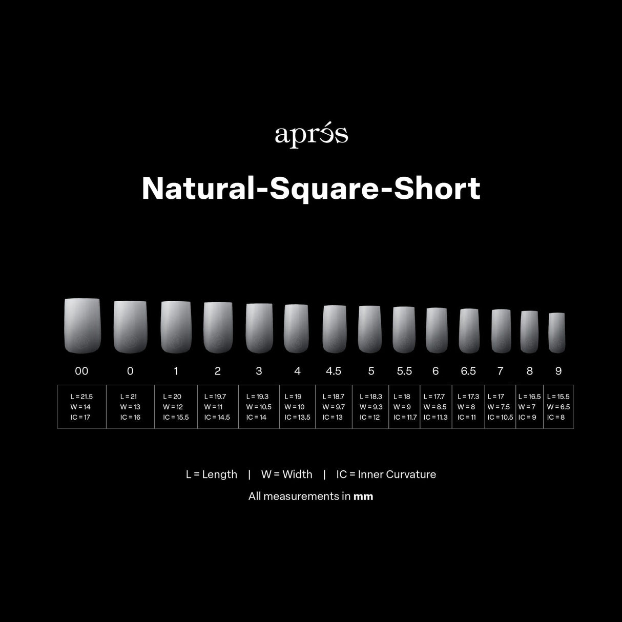 Apres Gel X™ Ombre Box of 210pcs Natural Square Short Tips