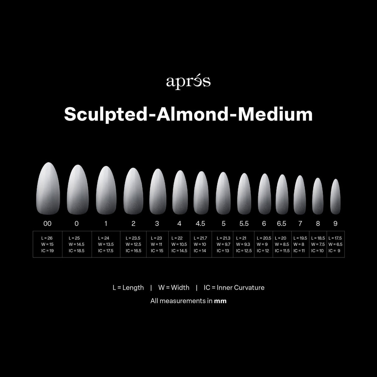 Apres Gel X™ Ombre Box of 210pcs Sculpted Almond Medium Tips