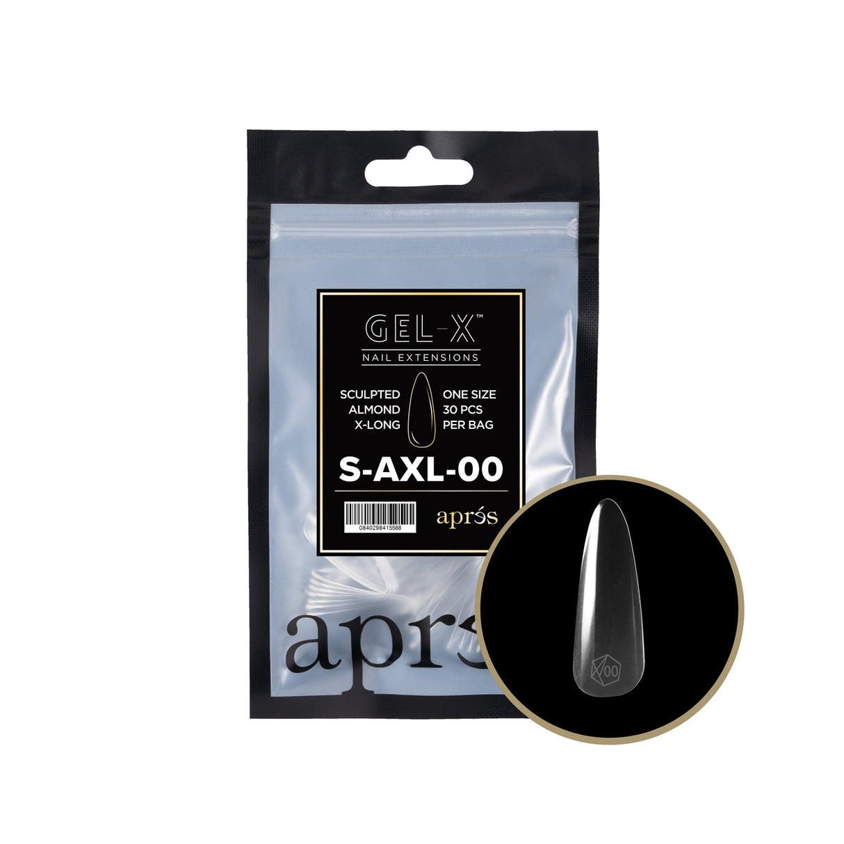 Apres Gel X™ Refill Bags (50pcs) Sculpted Almond Extra Long Tips