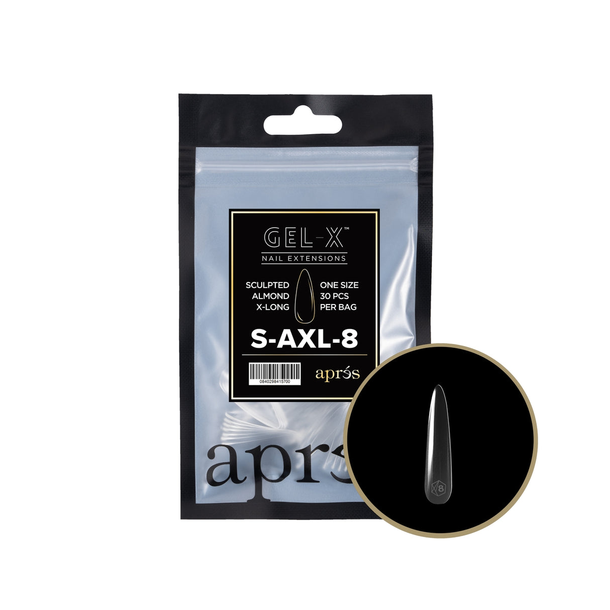 Apres Gel X™ Refill Bags (50pcs) Sculpted Almond Extra Long Tips