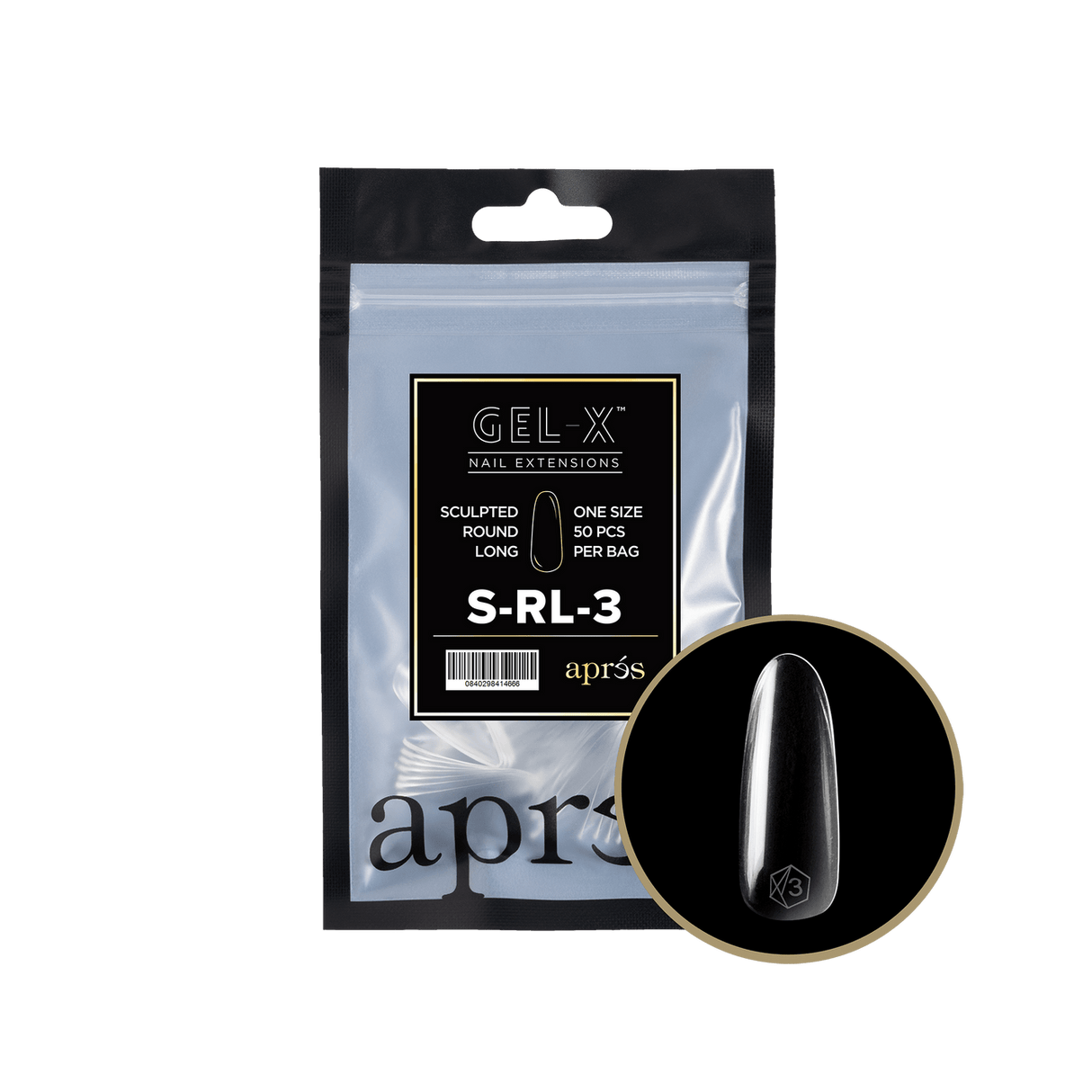 Apres Gel X™ Refill Bags (50pcs) Sculpted Round Long Tips