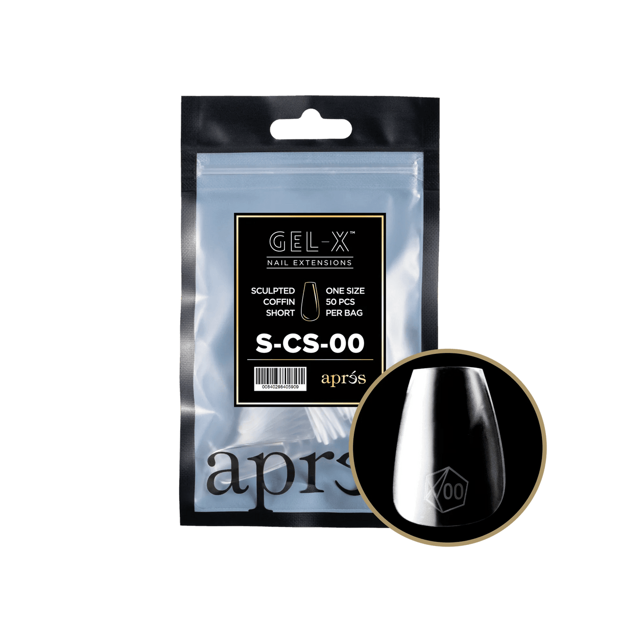 Apres Gel X™ Refill Bags (50pcs) Sculpted Coffin Short Tips
