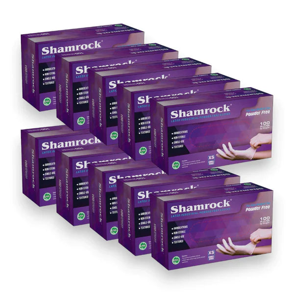 Shamrock Latex Industrial Powder Free Gloves