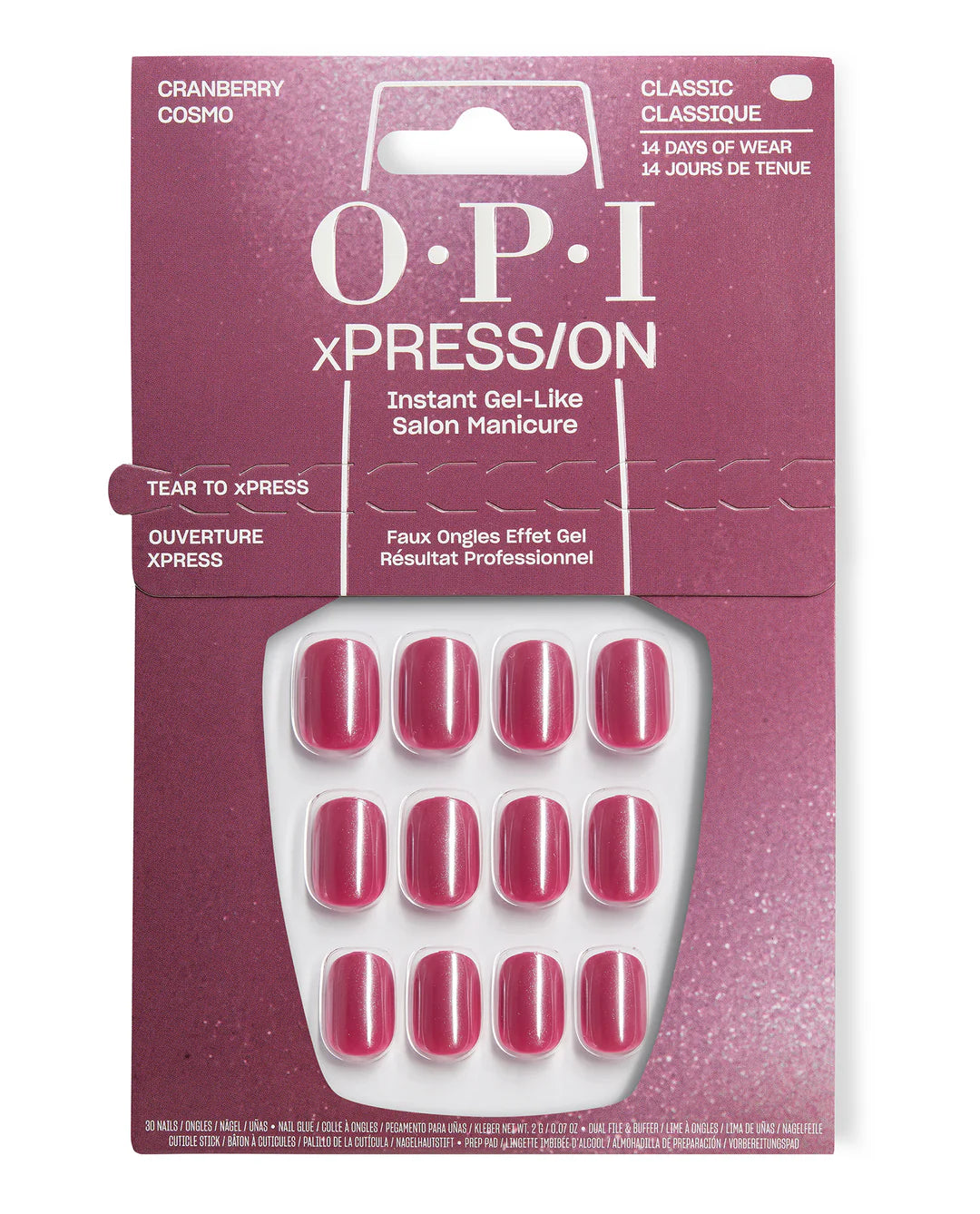 OPI xPRESS/ON Iconic Shades (Short) Cranberry Cosmo AN071S