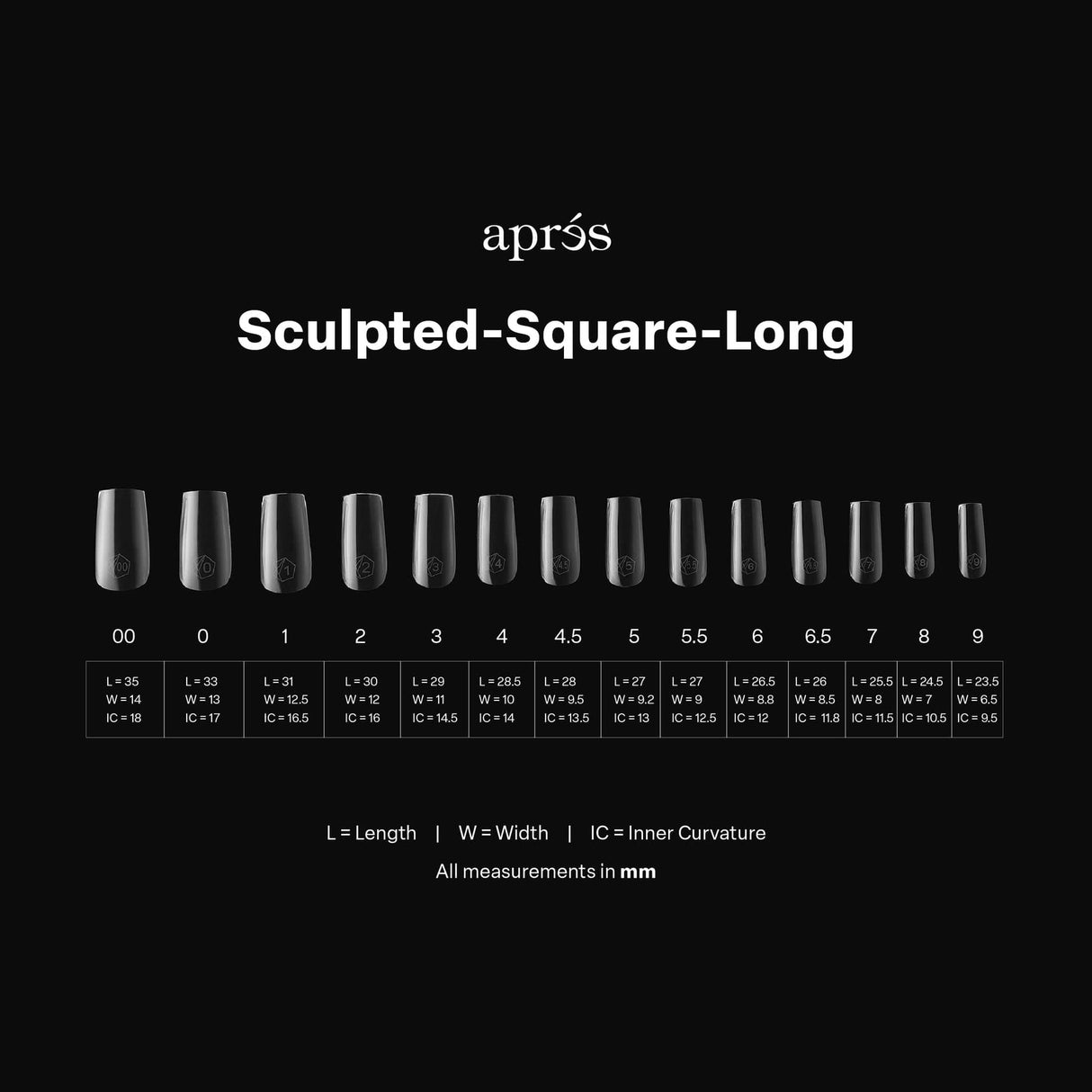 Apres Gel X™ Box of 600pcs / 420pcs 2.0 Sculpted Square Tips