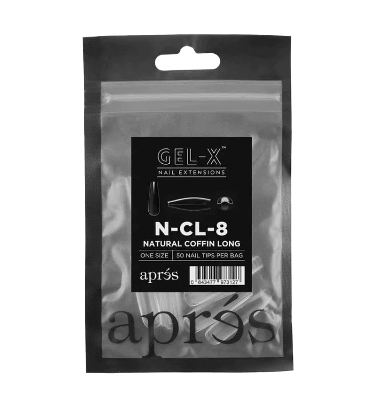 Apres Gel X™ Refill Bags (50pcs) Natural Coffin Long Tips