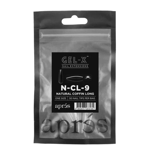 Apres Gel X™ Refill Bags (50pcs) Natural Coffin Long Tips