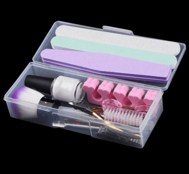 JNBS Nail Art Plastic Transparent Storage Box (Assorted color)