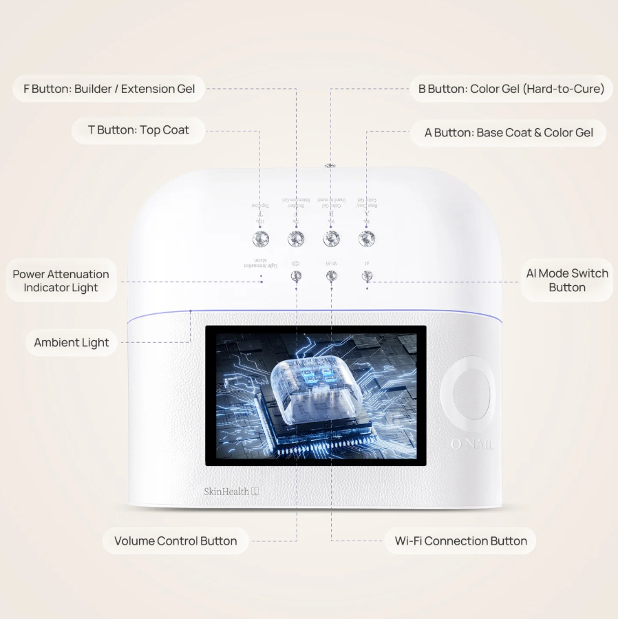 O NAIL AI Nail Lamp | Skin-Safe Smart Gel Lamp – Jessica Nail