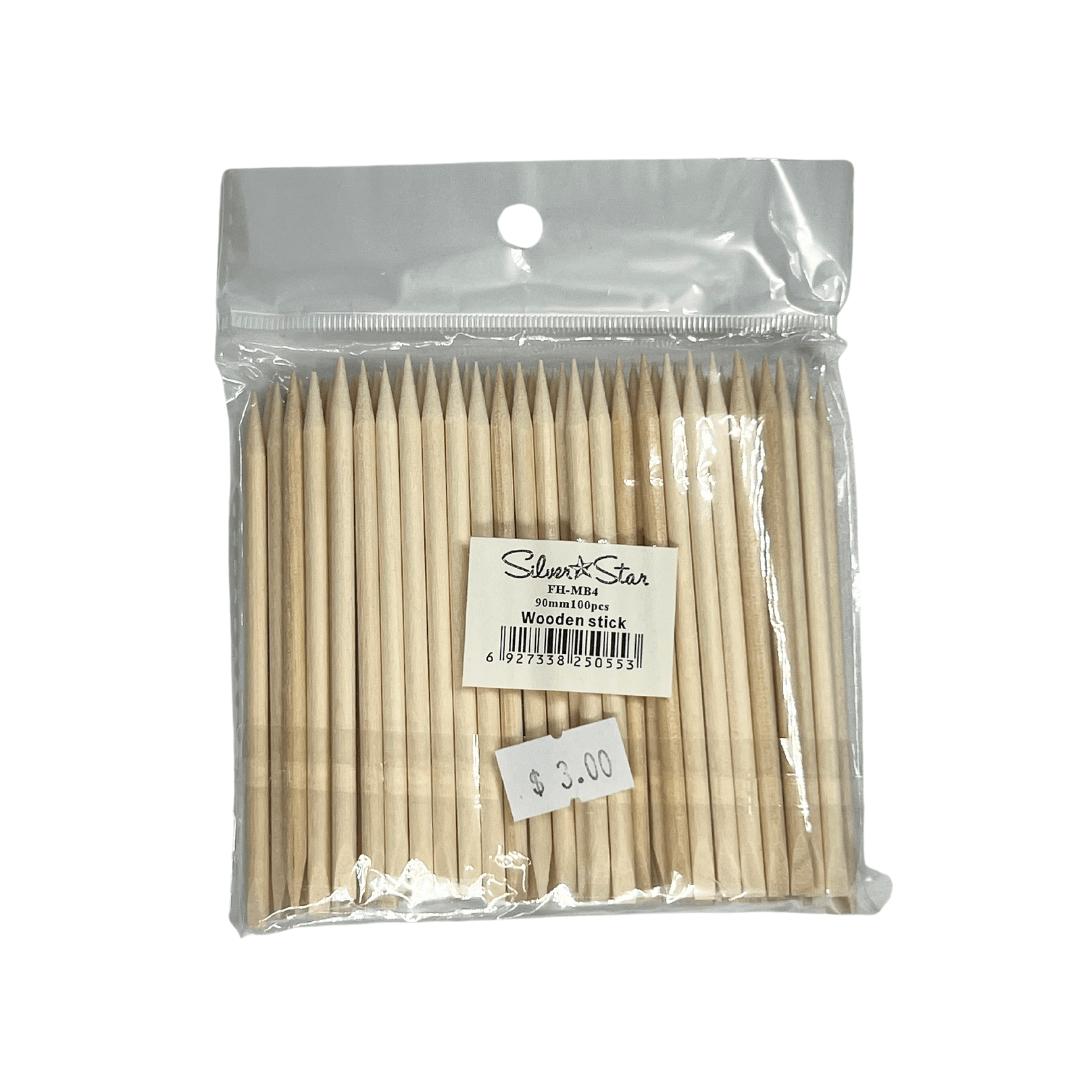 Silver Star Wooden Stick (Bag of 100pcs) 2 Sizes
