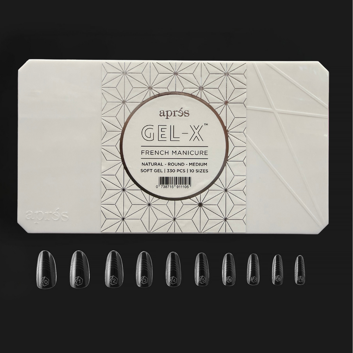 Apres Gel X™ Box of 330pcs French Manicure Natural Round Tips