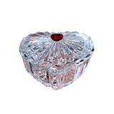 JNBS Empty Crystal HEART Glass Dappen Dish Lid Bowl (Assorted Color)