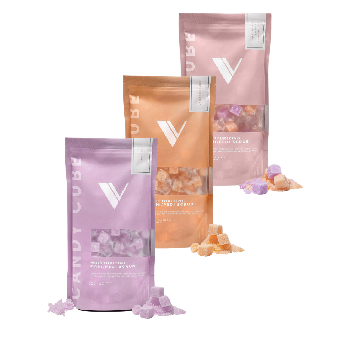 V Beauty Pure Moisturizing Mani and Pedi Scrub (100pcs) Candy Cubes