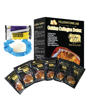 GOLDEN COLLAGEN DETOX Pedicure Kit 9 in 1 | Luxury Spa Foot Treatment
