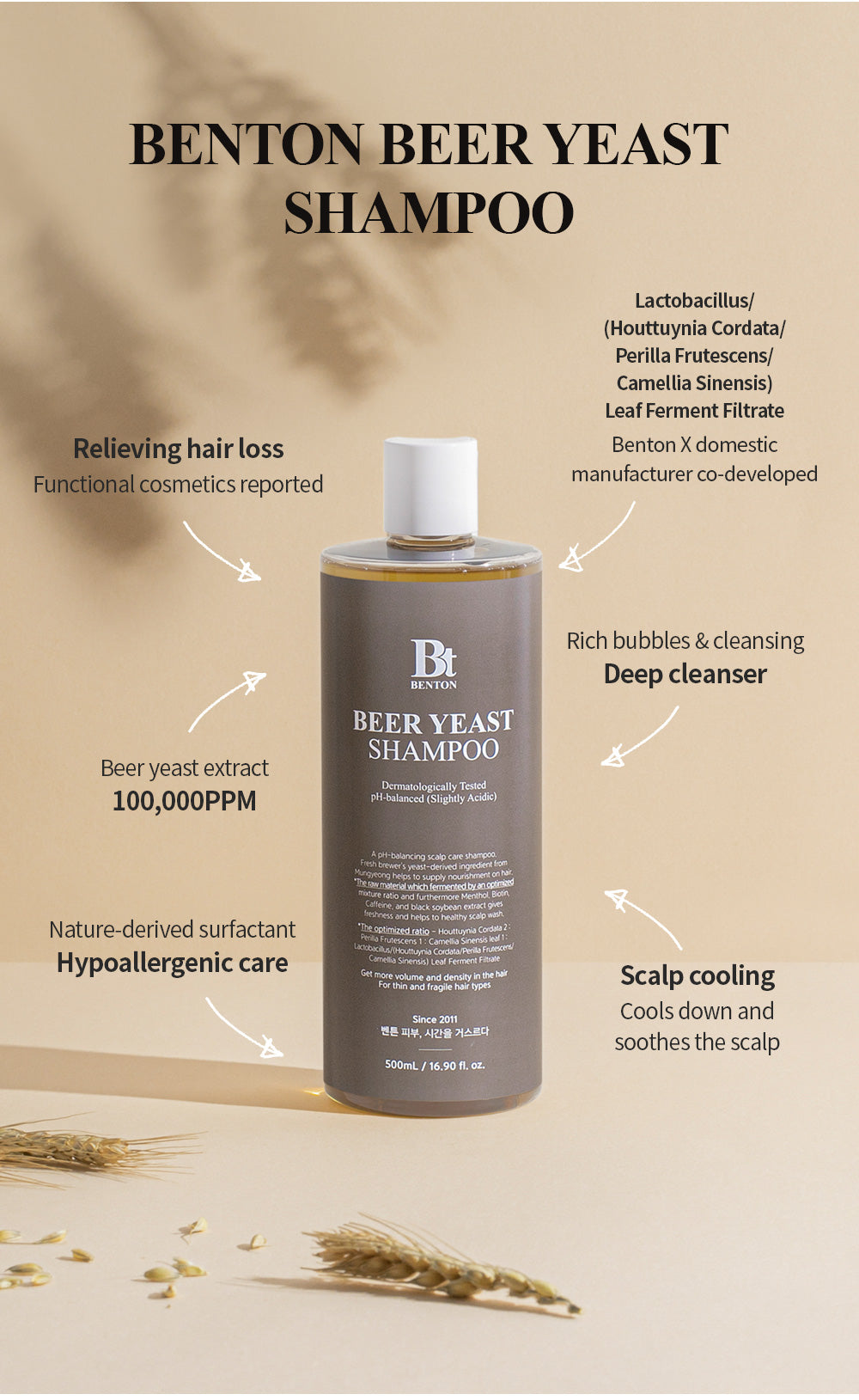 BENTON Beer Yeast Shampoo 500mL