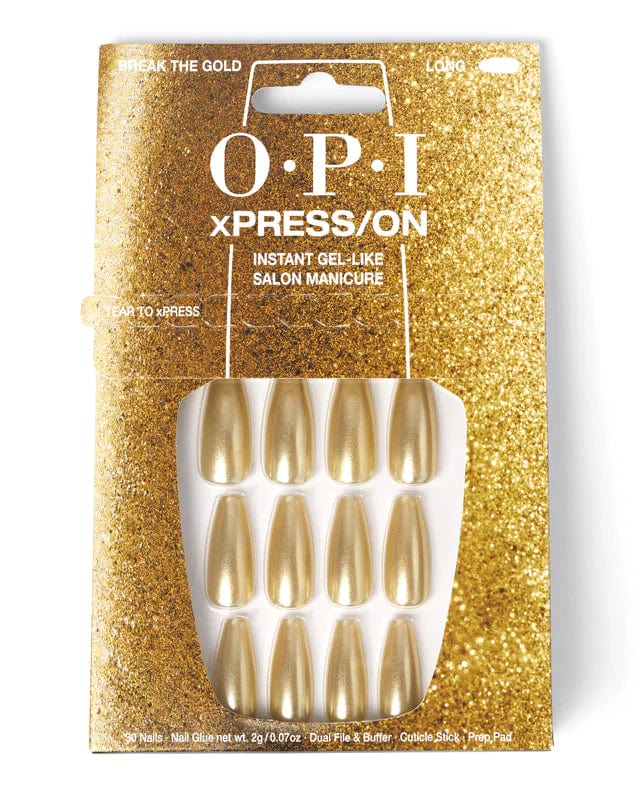 OPI xPRESS ON Effects Long Coffin Break The Gold