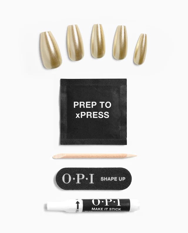 OPI xPRESS/ON Press On Nails Break the Gold (Long)